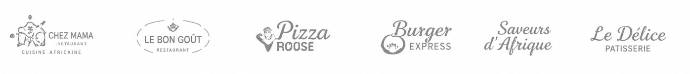 Chez Mama, Le Bon Goût, Pizza Roose, Burger Express, Saveurs d'Afrique, Le Délice